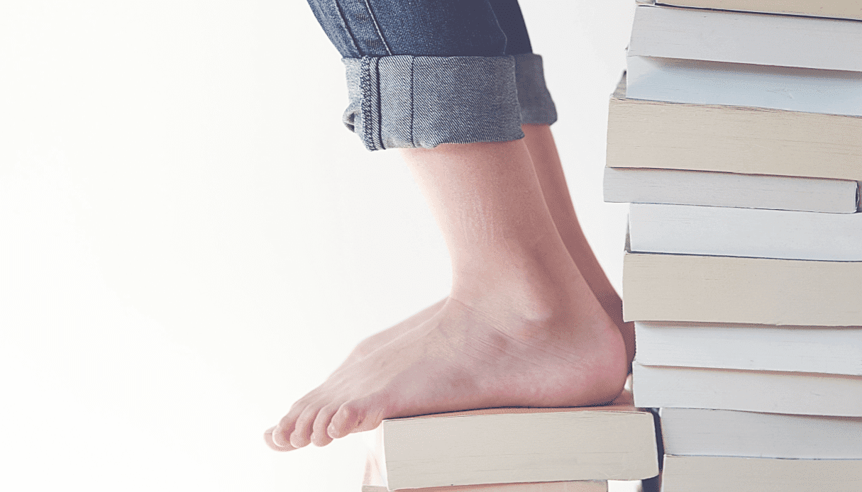 Footrest from books